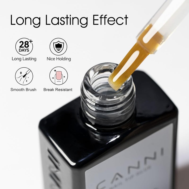 Canni 2 Pcs No Wipe Top Coat and Gel Nail Glue for Acrylic Nails Tips False Nails Tips Gel Nail Polish Set - Image 4